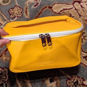 New Women Small Yellow Cosmetic Makeup Bag, Waterproof Zipper Pouch Organizer